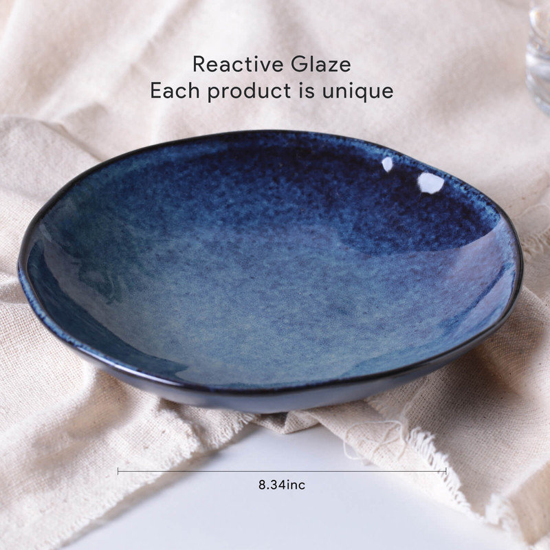  Dinner Bowls, Large Soup Bowls, Pasta Bowls, 20.6 Oz - Denim