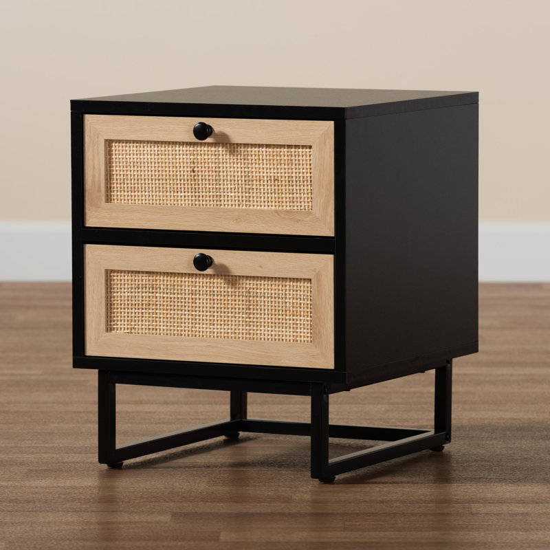 Asleigh 15.7'' W 2-Drawer Nightstand in Espresso Brown