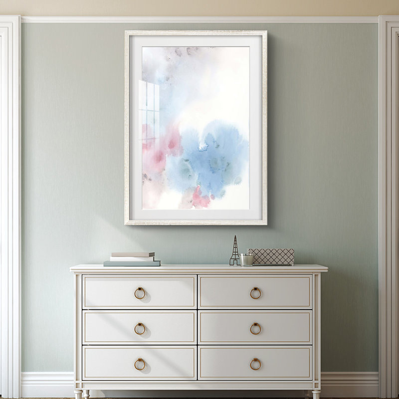 Liquide nuage II - impression encadrée, H 28,5 po x l 20,5 po, Blanc