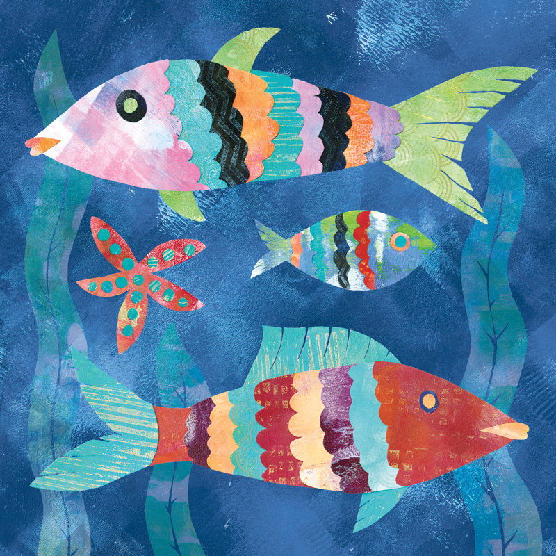Boho Reef Fish I par Wild Apple Portfolio - peinture sur toile tendue, H 20 po x l 20 po