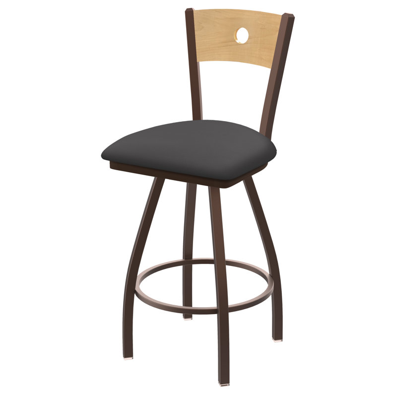 Tabouret pivotant Voltaire, Chêne naturel, Bronze, Siège Canter Storm / finition érable naturel