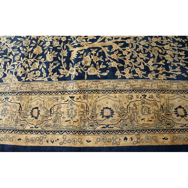 Grand tapis antique indien surdimensionné en laine