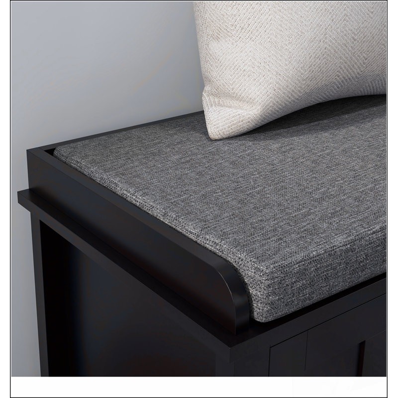 Repose-pieds avec rangement pour chaussures et portes coulissantes, étagère réglable, 6 compartiments