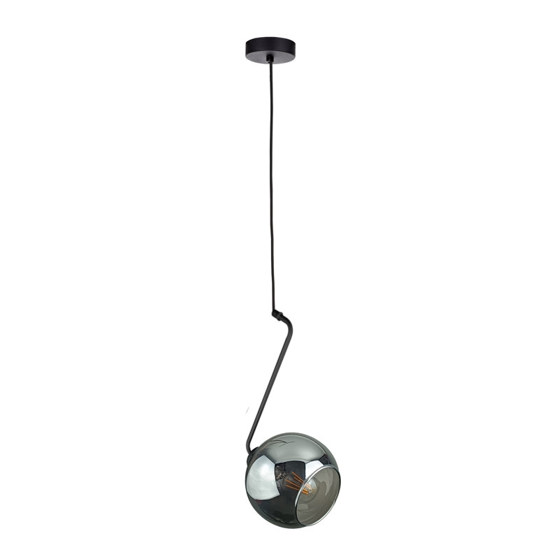 Blerton - Light Matte Black Unique/Statement Pendant, 1, Black/Grey