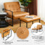Fauteuil et repose-pieds en cuir Buren-101040977