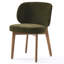 Chaise de salle à manger rembourrée de 20,1 po de largeur, fauteuil d'appoint à haut dossier, sans accoudoirs et pieds en bois massif pour salle à manger, meuble-lavabo, beige, ensemble de 2-1024457915-1023649124