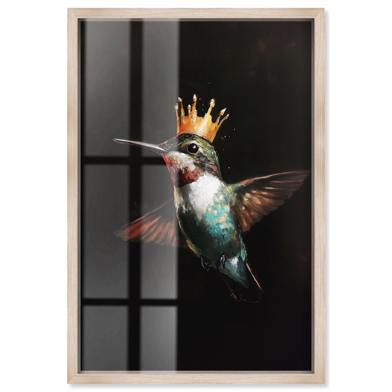 Art mural Royal Bird II Shadowbox, H 46 po x l 31 po, Crème, crème