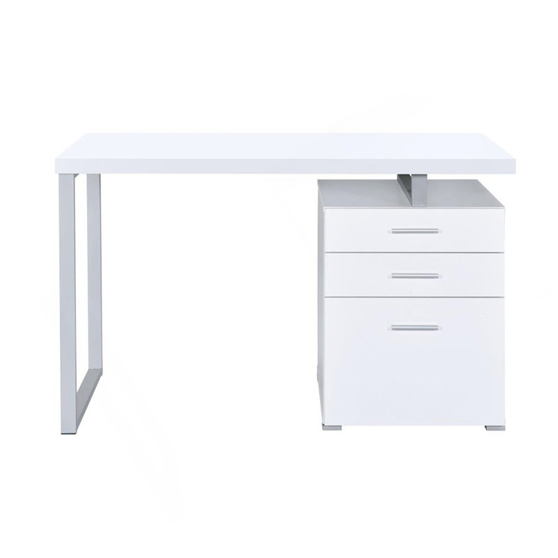 Bureau d'écriture avec 3 tiroirs en blanc