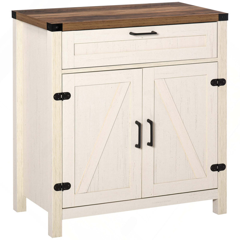 Buffet avec tiroir et tablette ajustable Farmhouse, Blanc