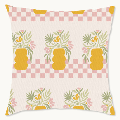 Housse de coussin floral en polyester