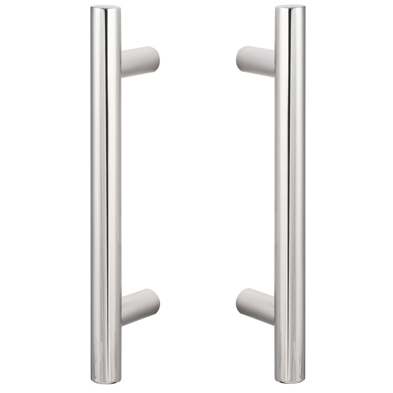 Poignée de porte de grange, 12 po, échelle, 2 côtés, Acier inoxydable satiné