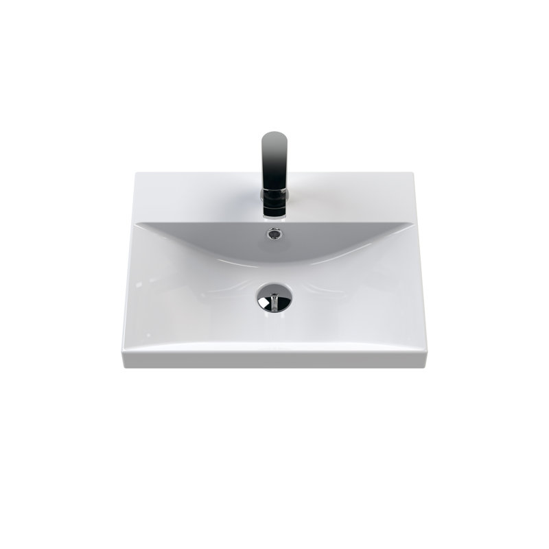 Arno 510mm Single Bathroom Vanity with Integrated Vitreous China Basin, Satin Gray