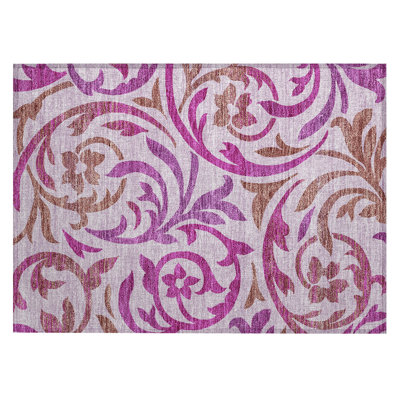 Washable Floral Indoor / Outdoor Rug