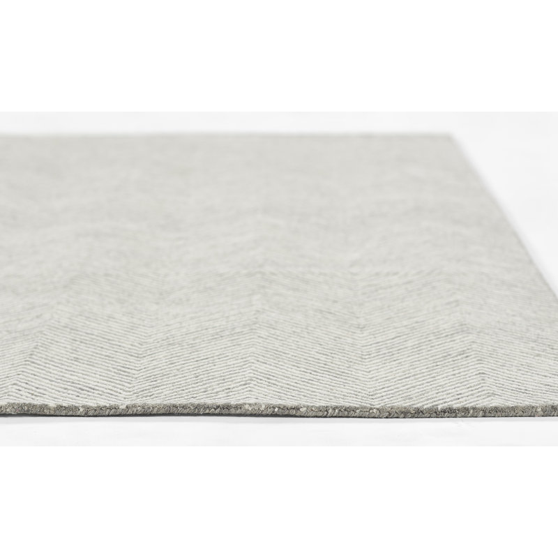 Chevron Handmade Tufted Wool Beige Area Rug, Runner 2'3" x 8'