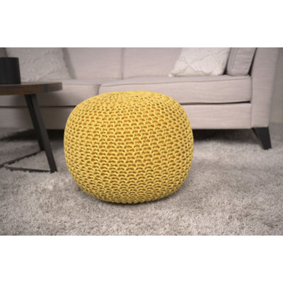 Pouf rond en coton Bordeaux