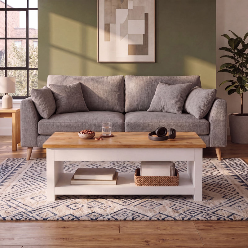 Beacsfield Sled Coffee Table with Storage, White