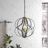 Avers 4 - Light Unique Geometric Chandelier Wrought Iron Accents(17.3")