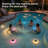 Set of 2 Solar Rechargeable Floating Pool Lights with Remote Control, 9 Lighting Modes, IP67 Waterproof