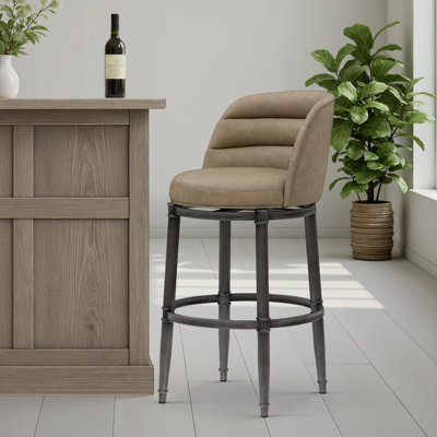 Ensemble de 4 tabourets de bar pivotants en similicuir de qualité commerciale Cooksey