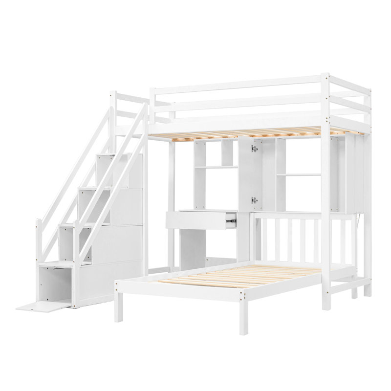 Single (3') Bunk Bed Bed Frame with Storage Included