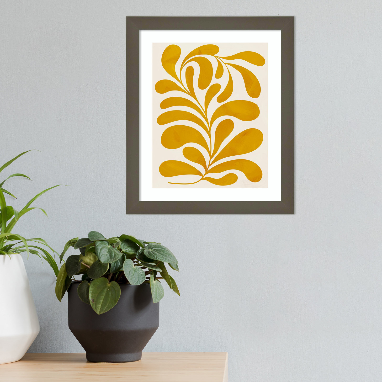 Goldenrod II by Grace Popp, 13" H x 11" W x 1" D, Gray
