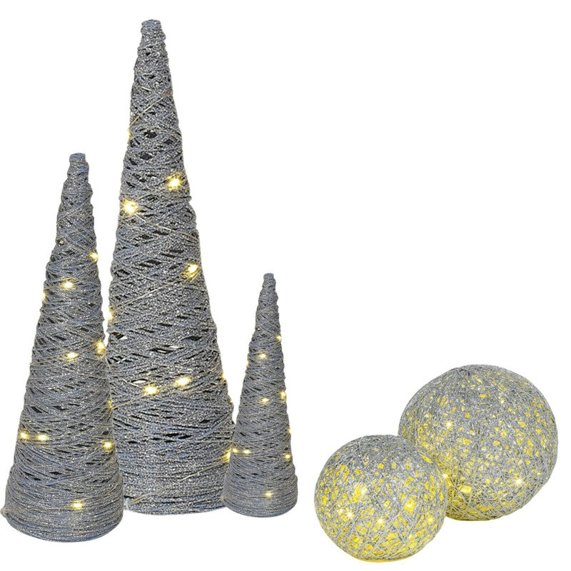 Christmas Decorative Accent, Silver Glitter