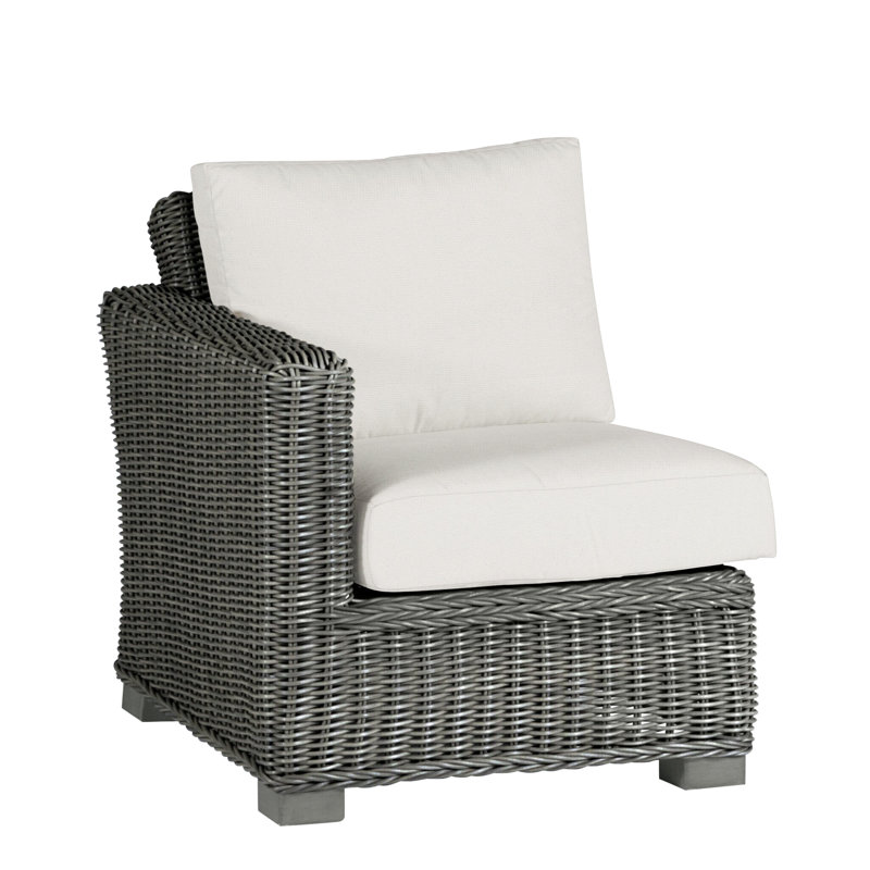 Canapé modulaire rustique tissé à gauche - gris ardoise, Gris ardoise, Welt, Blanc naturel