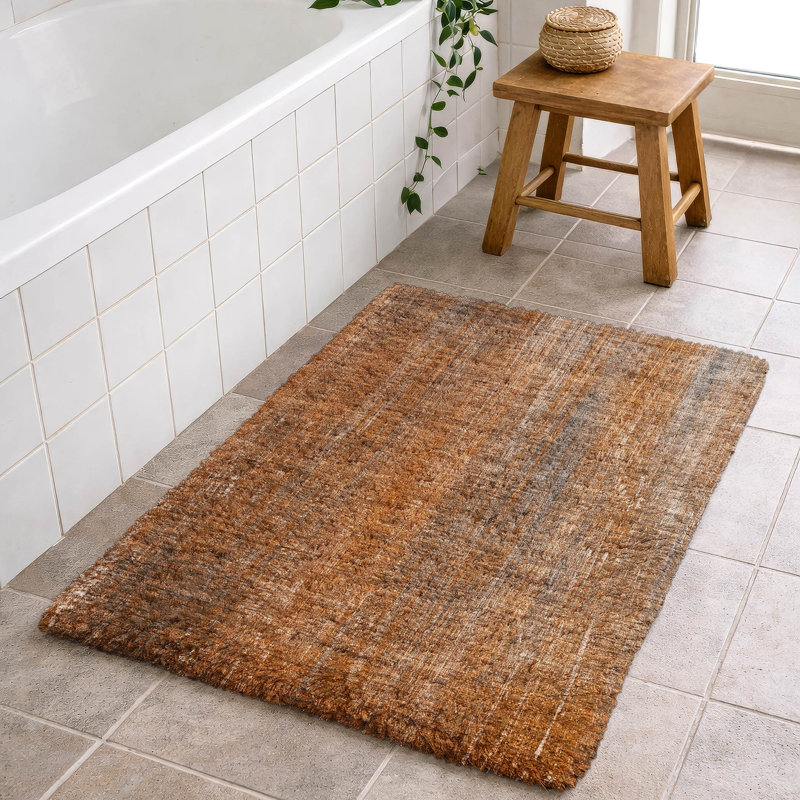 Premium Machine Washable Dream Shag ADS552 Striped Rug, Paprika, 2'6" x 3'10"