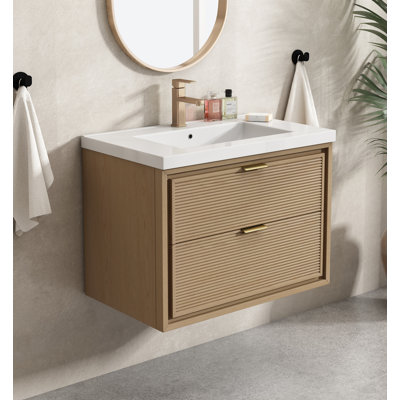 Meuble-lavabo mural 30 po avec plateau blanc Maxbano