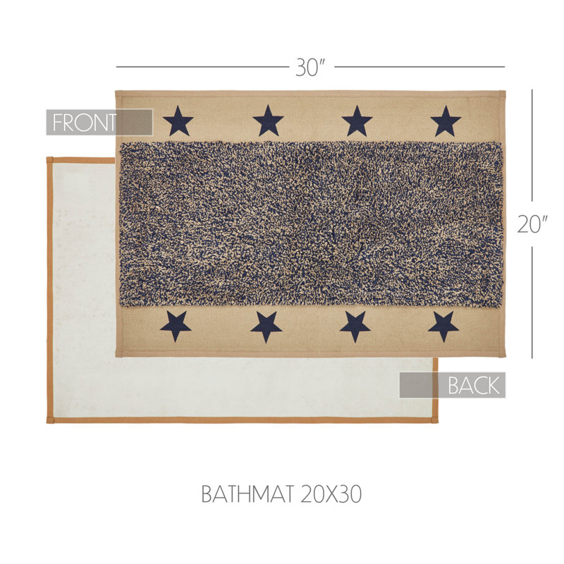Cotton Blend Non-Slip Bath Mat, 20"W x 30"L