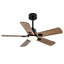Ventilateur de plafond intérieur / extérieur intelligent 42 po avec lumière, 6 pales double finition noire / noyer, télécommande, DEL à intensité variable, moteur à courant continu silencieux à 6 vitesses, réversible