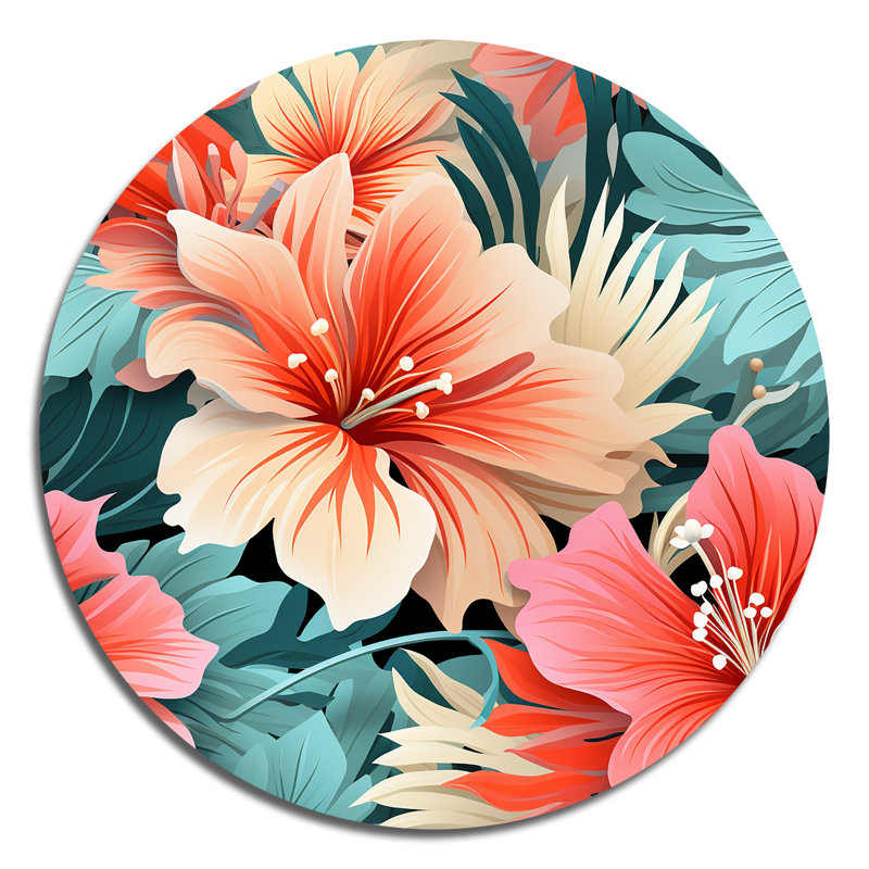 Cicerone - Art floral rond en métal, H 36 po x l 36 po