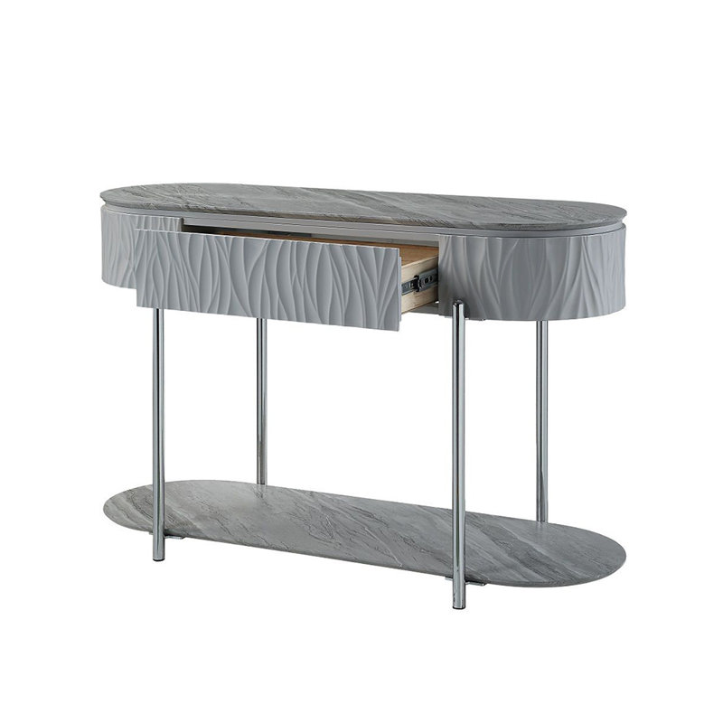 Table de canapé ovale contemporaine 47 po Ellice