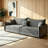 81.9" King Pull Out Sofa Bed, 3-in-1 Convertible Velvet 3-Seater Couch with 3 Pillows & Golden Accent, Modern Design for Living Room, Apartment & Small Spaces, Dark Gray-414828136