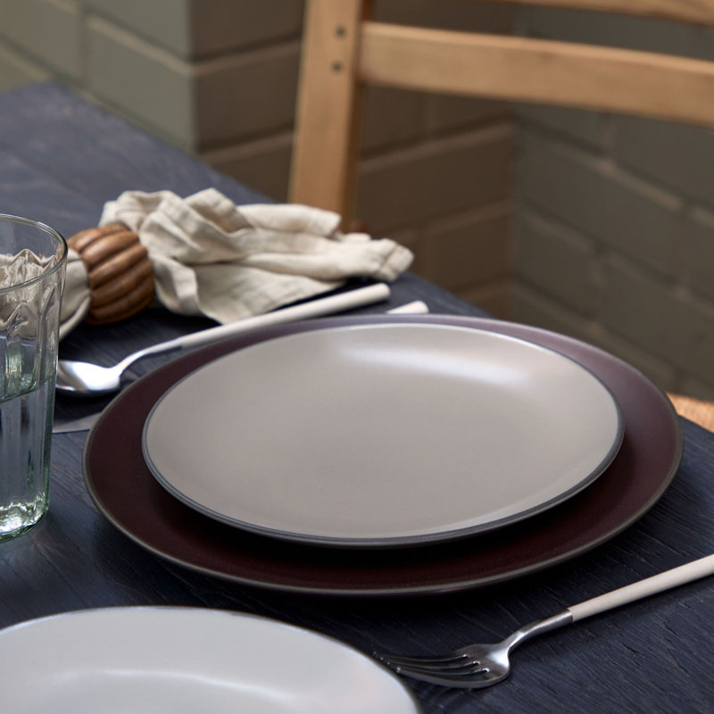 Stacked Organic Handmade Stoneware Salad/Dessert Plate, Beige