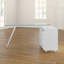 L-Shaped Glass Top Executive Desk