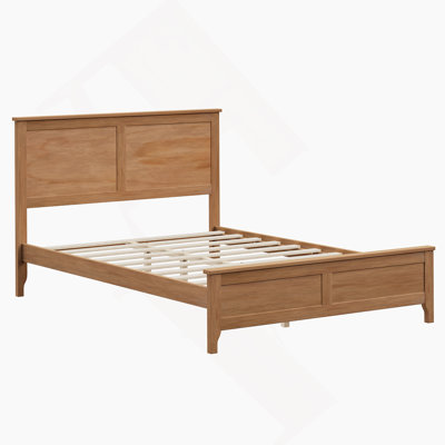 Modern Solid Wood Full Size Platform Bed With Sturdy Wooden Slats, No Box Spring Needed, Seadrift