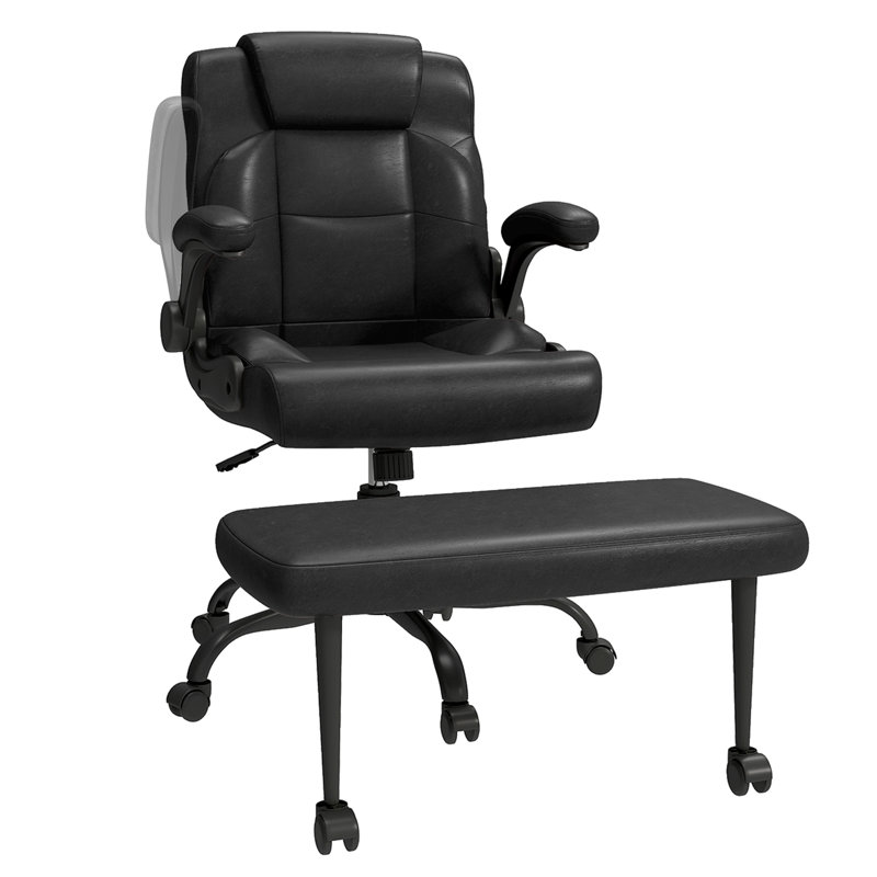 Fauteuil de bureau ergonomique pivotant à pieds croisés, repose-pieds rotatif à 360 °, roues, réglage de la hauteur pour une assise flexible