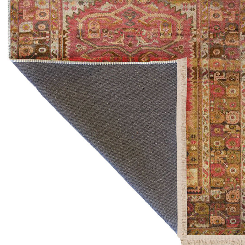 Tapis décoratif orange à motif traditionnel jaune sur le thème de la collection Barcelona