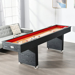 9' Black Classic Shuffleboard Table The Drift Architect 9' Matte Black Shuffleboard Table