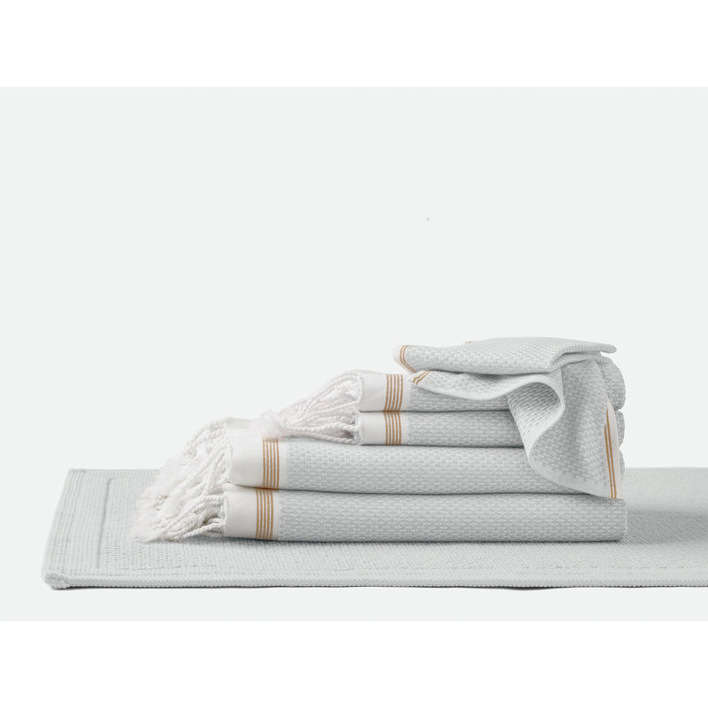 Ensemble de serviettes méditerranéen biologique, Blanc alpin / ardoise, Ensemble 6 serviettes de bain