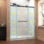 Porte de douche coulissante double sans cadre 55 po à l 60 po x H 76 po avec porte de douche réversible à installation latérale avec verre trempé de 5/16 po de style GVSC, film antidéflagrant Nano, noir mat-86753089