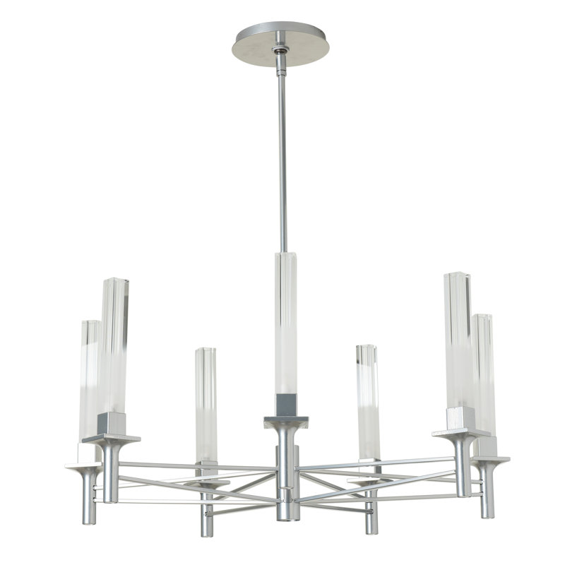 Truss 7-Arm Round Chandelier, Sterling