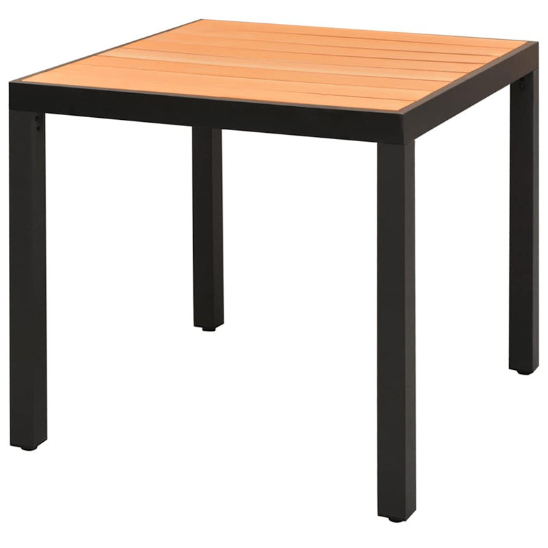 Table basse Valet, L 31,5 po x L 31,5 po x H 29,1 po, Cadre noir / plateau brun