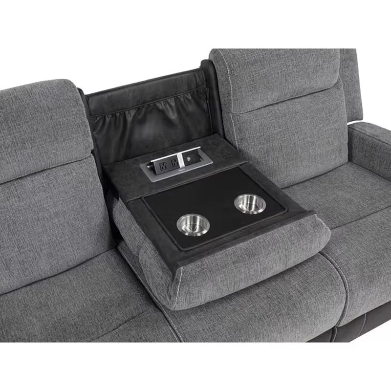 Ensemble de salon inclinable gris Nisa, Gris