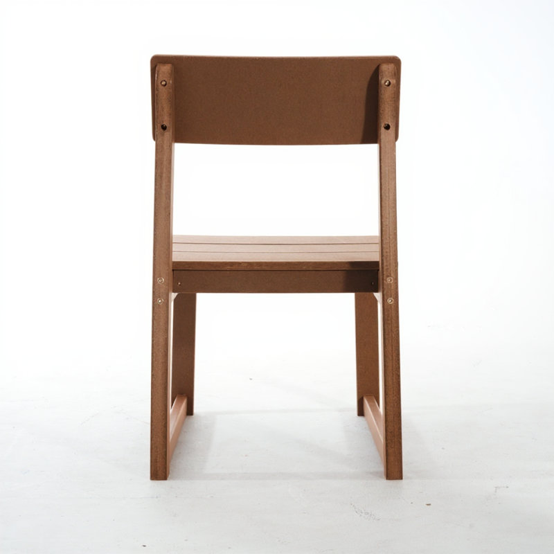 Ensemble de 2 chaises d'extérieur et de jardin en PEHD brun, Brun