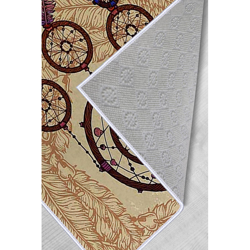 Luxurious Woven Carpet (2 ft x 3.3 ft), 100% Polyester, 0.3 in Pile Height | Antibacterial, Non-Slip Underside, 3D Digital Printing | Machine Washable, Ideal for Living Rooms & Bedrooms – Easy Care & Stylish Design