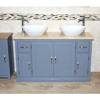 Hadler 1230 mm Freestanding Double Vanity with Vessel Ceramic Basin