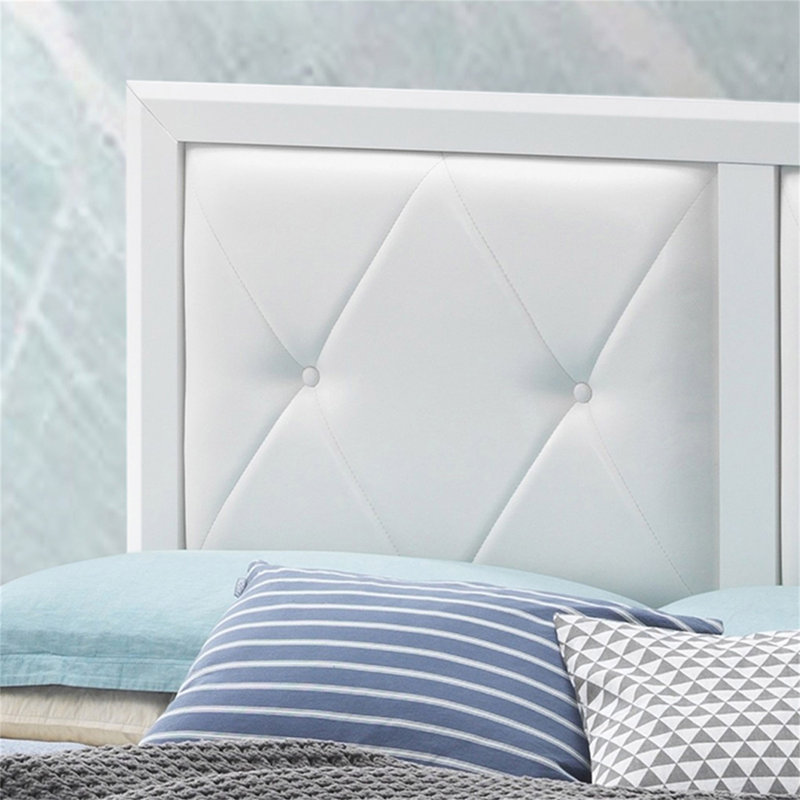 Elegant White King Bed With Transitional Charm