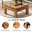Table basse 31,5 "carrée en bois massif pour le salon, brun rustique